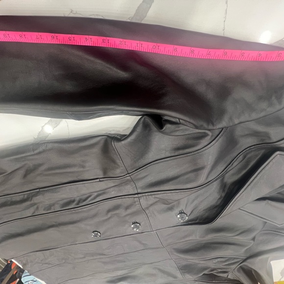 Black Leather Nora button down trench - Picture 15 of 15